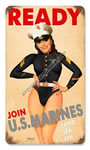 "Join U.S. Marines" Vintage Metal Sign